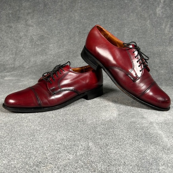 Cole Haan Derby Dress Shoes Mens 9 C Burgundy Leather Cap Toe Made in USA 95891 main image 11
